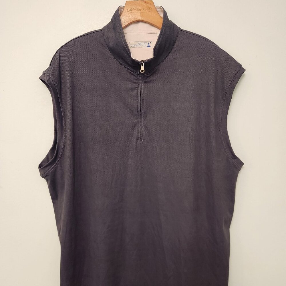 NWT Westport‎ Lifestyle Links 1/4 Zip Charcoal Gray Golf Vest Mens Sz LT NEW - Picture 2 of 11